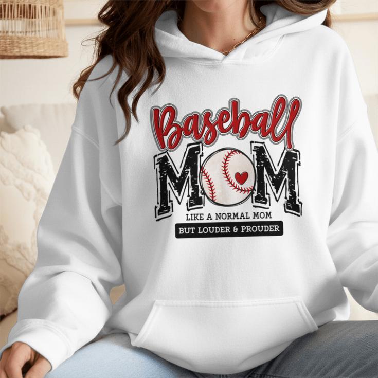 Baseball Mom Red Varsity Baseball Mama Cute Mother's Day Wmen Hoodie