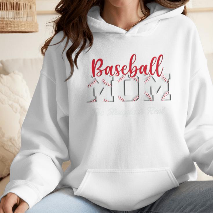 Baseball Mom The Struggle Is Real Premium Wmen Hoodie