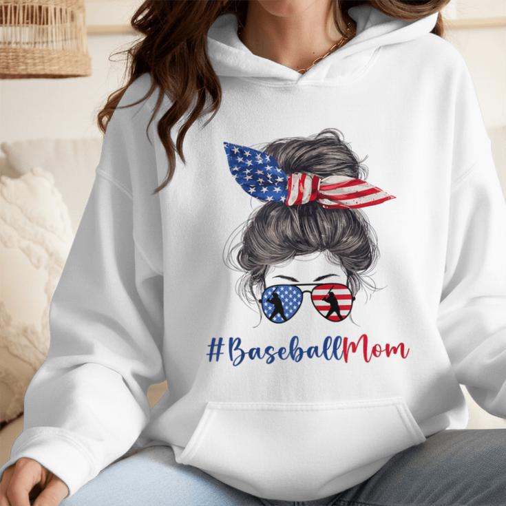 Baseball Mom USA American Flag 4th Of July Wmen Hoodie Baseball Mom USA American Flag 4th Of July Wmen Hoodie
