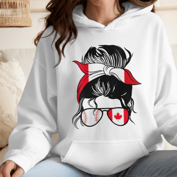 Canadian Baseball Mom Canada Flag Baseball Girl Wmen Hoodie Canadian Baseball Mom Canada Flag Baseball Girl Wmen Hoodie