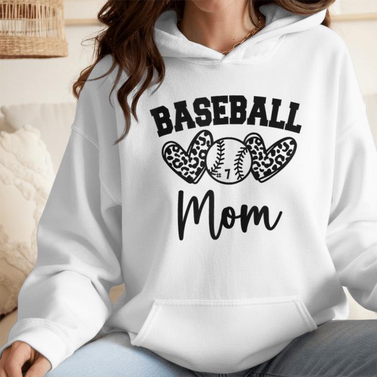 Custom Baseball Mom Number 7 Heart For Mom Wmen Hoodie Custom Baseball Mom Number 7 Heart For Mom Wmen Hoodie