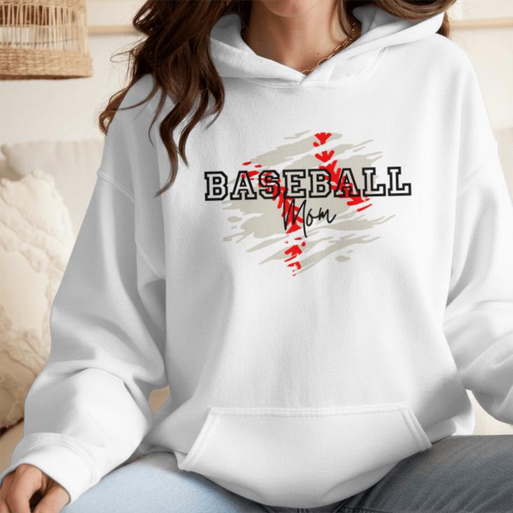 Distressed Baseball Mom Wmen Hoodie Distressed Baseball Mom Wmen Hoodie