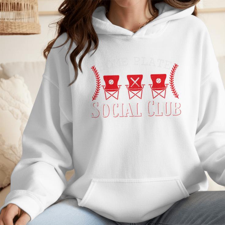Home Plate Social Club Softball Season Baseball Mom Premium Wmen Hoodie