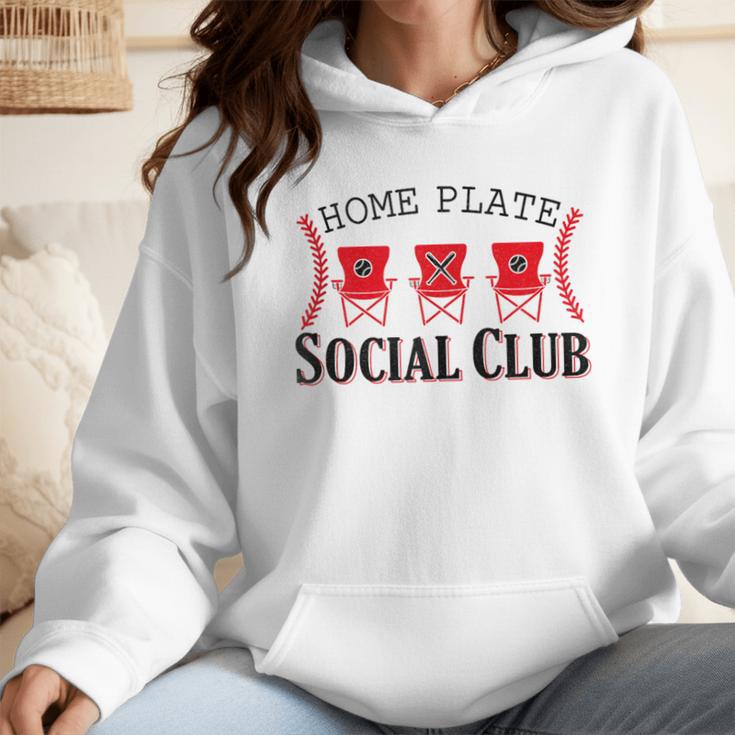 Home Plate Social Club Softball Season Baseball Mom Wmen Hoodie Home Plate Social Club Softball Season Baseball Mom Wmen Hoodie