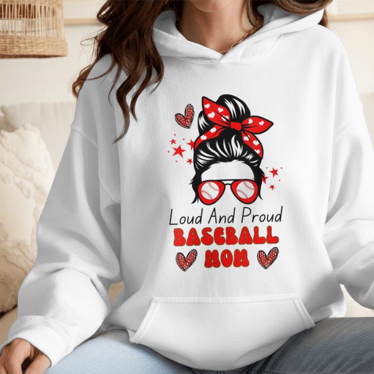 Loud And Proud Baseball Mom Messy Bun Leopard Mother Day Wmen Hoodie Loud And Proud Baseball Mom Messy Bun Leopard Mother Day Wmen Hoodie