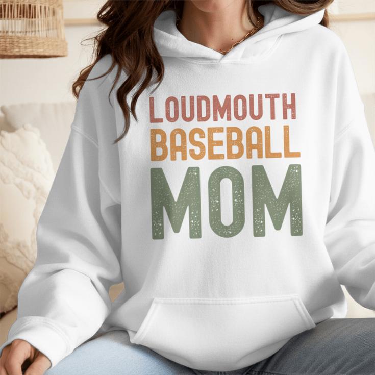 Loudmouth Baseball Mom Sports Cute Text Premium Wmen Hoodie