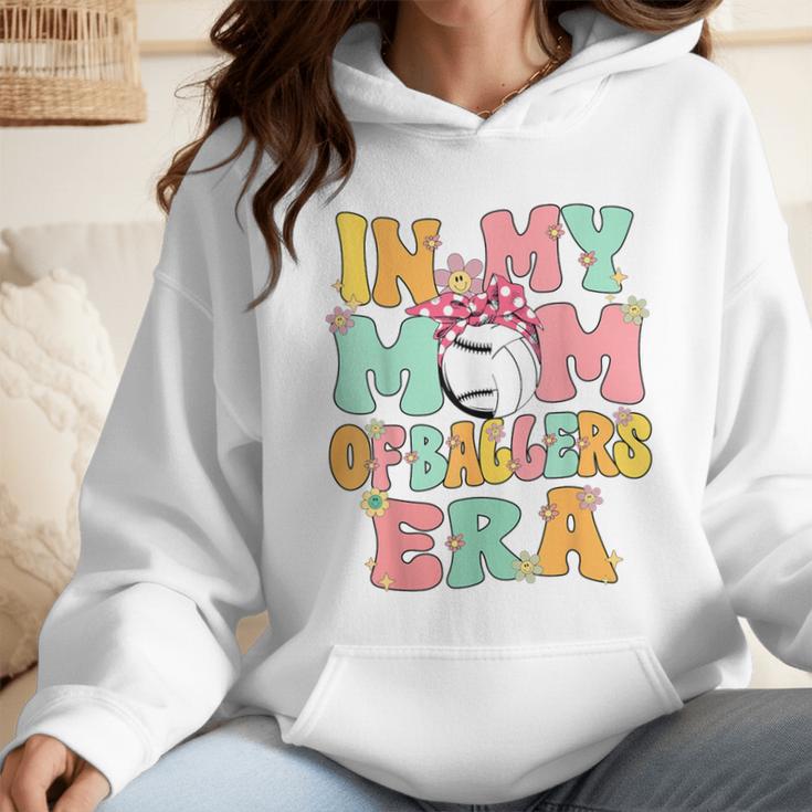 In My Mom Of Ballers Era Groovy Volleyball Baseball Mom Cute Wmen Hoodie In My Mom Of Ballers Era Groovy Volleyball Baseball Mom Cute Wmen Hoodie