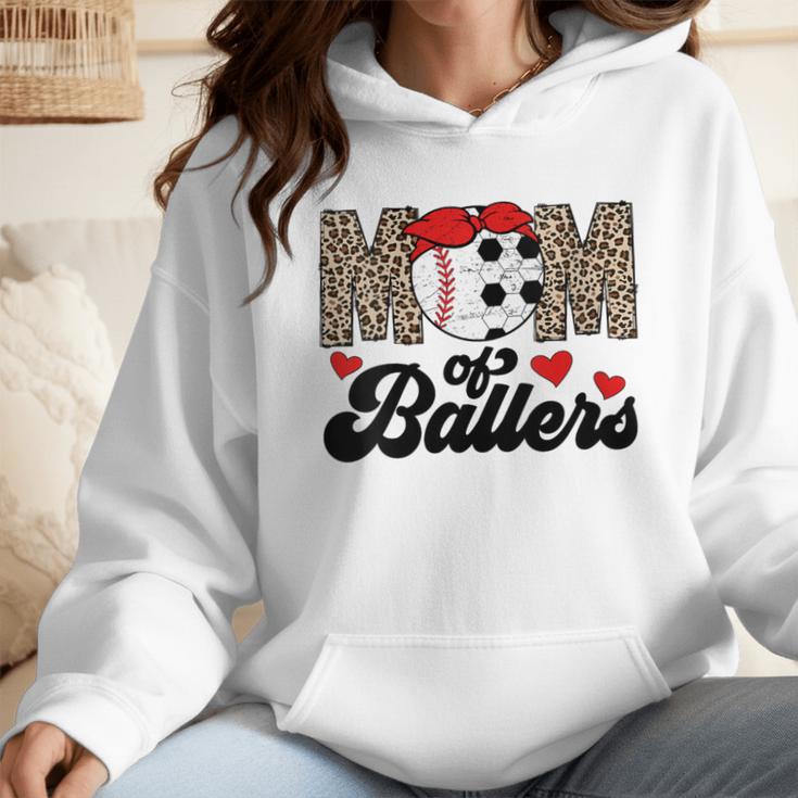 Mom Of Ballers Soccer Baseball Mom Soccer Baseball Mother Wmen Hoodie