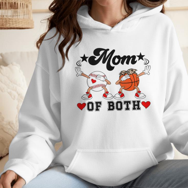 Mom Of Both Basketball Baseball Mom Wmen Hoodie