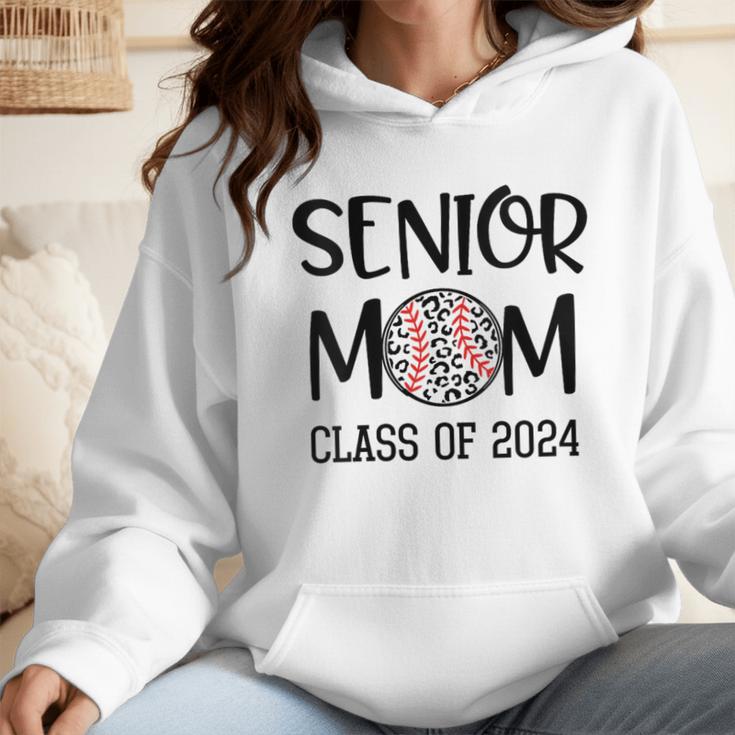 Proud Senior Baseball Mom Senior 2024 Class Leopard Game Day Wmen Hoodie Proud Senior Baseball Mom Senior 2024 Class Leopard Game Day Wmen Hoodie