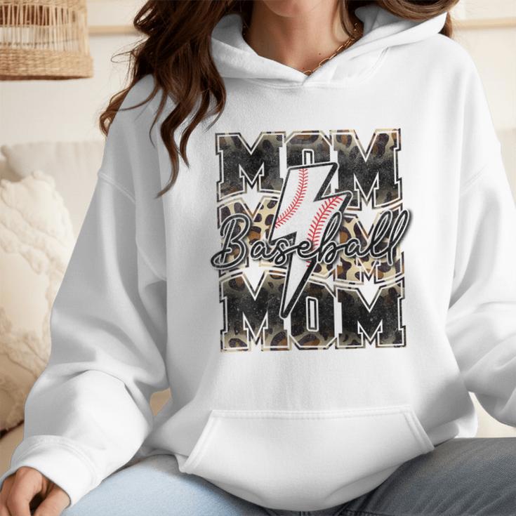 Retro Baseball Mom Mama Baseball Life Mother's Day Baseball Wmen Hoodie