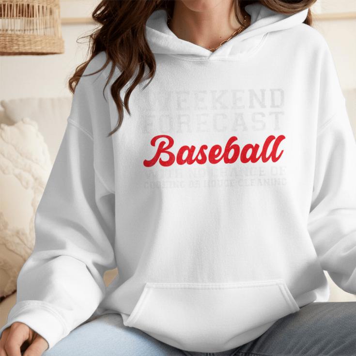Retro Baseball Mom Mother's Day Weekend Forecast Baseball Premium Wmen Hoodie