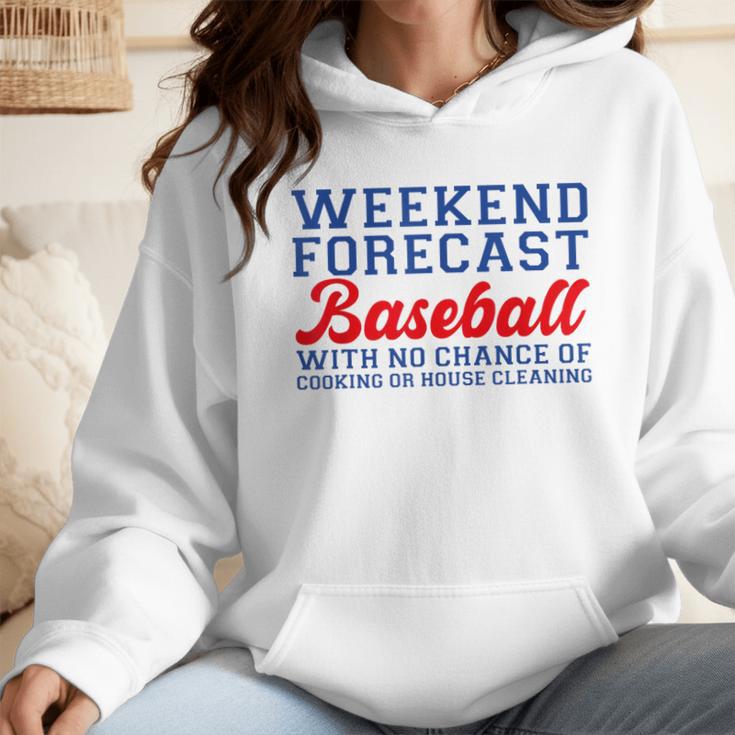 Retro Baseball Mom Mother's Day Weekend Forecast Baseball Wmen Hoodie