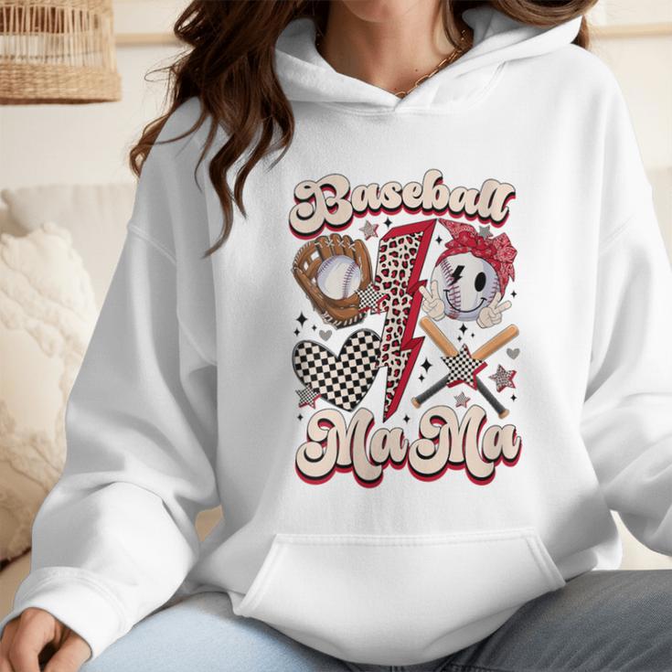 Retro Groovy Baseball Mama Baseball Mom Lover Wmen Hoodie Retro Groovy Baseball Mama Baseball Mom Lover Wmen Hoodie