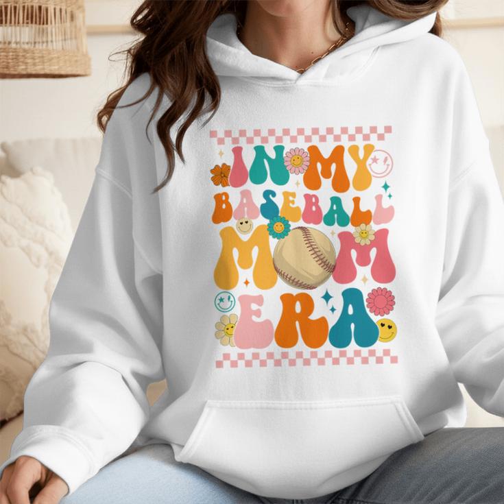 Retro Groovy In My Baseball Mom Era Happy Women Premium Wmen Hoodie Retro Groovy In My Baseball Mom Era Happy Women Premium Wmen Hoodie
