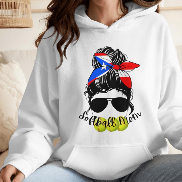 Softball Mom Puerto Rican Mom Spanish Baseball Mom Tote Wmen Hoodie