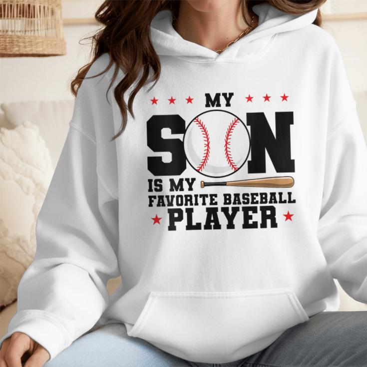 My Son Is My Favorite Baseball Player Baseball Mom Wmen Hoodie