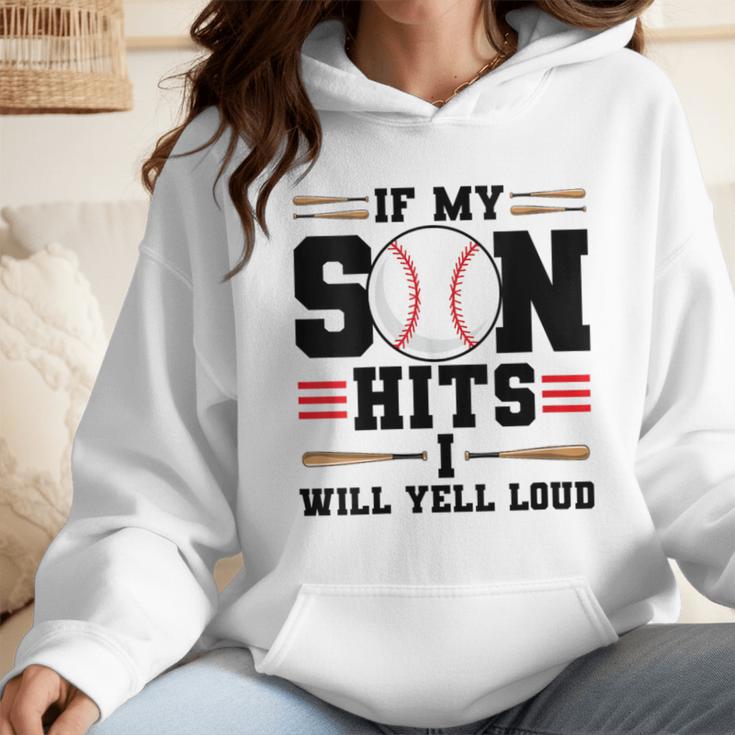 If My Son Hits I Will Yell Loud Baseball Mom Wmen Hoodie If My Son Hits I Will Yell Loud Baseball Mom Wmen Hoodie