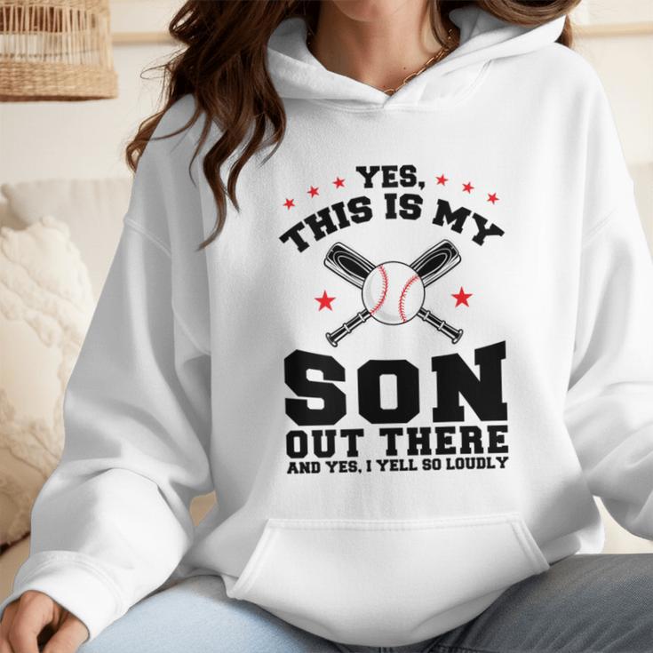 Yes This Is My Son Out There Baseball Mom Wmen Hoodie Yes This Is My Son Out There Baseball Mom Wmen Hoodie