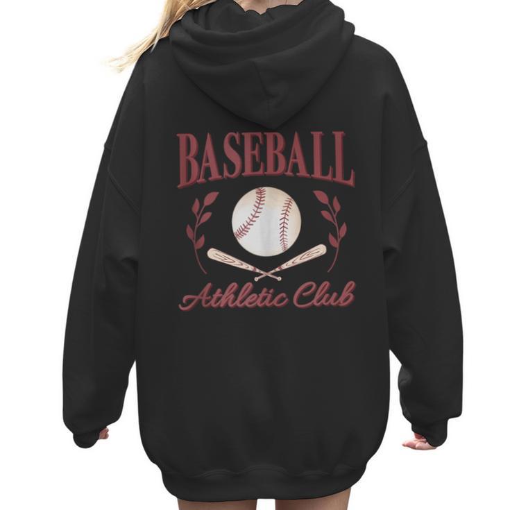 Baseball Athletic Social Club Baseball Mom Trendy Baseball Women Hoodie Back Print