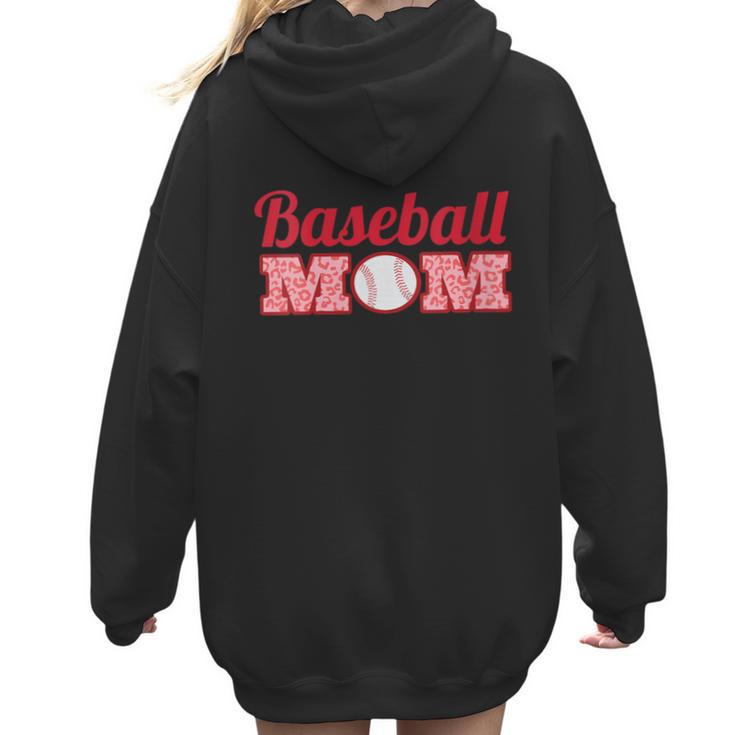 Baseball Mom Cute Mother Fans Baseball Graphic Women Hoodie Back Print