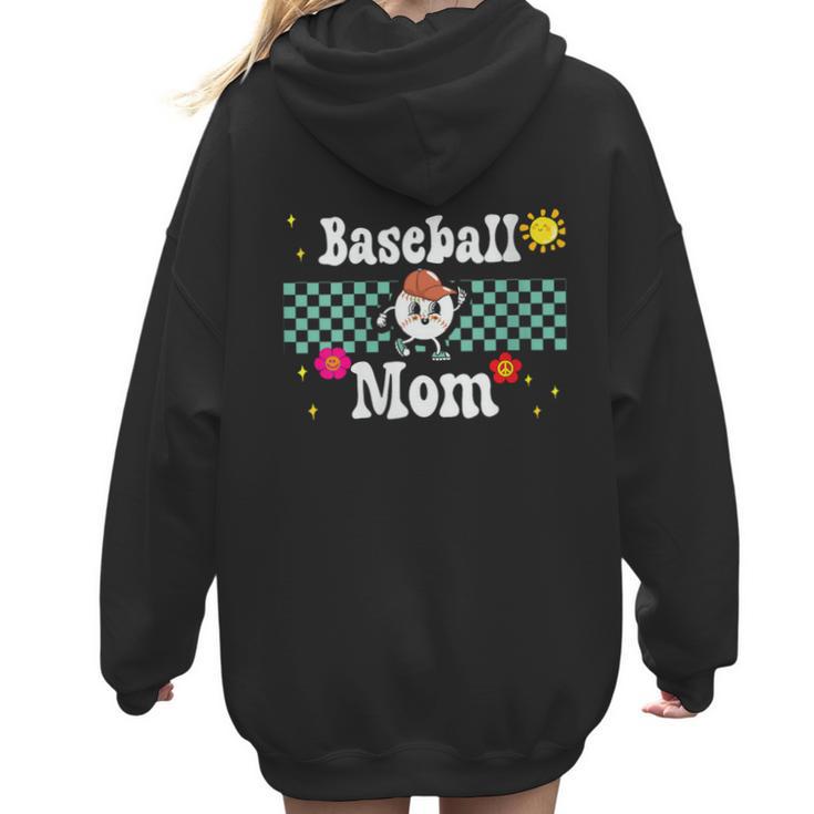 Baseball Mom Cute Retro Look Mothers Will Love Women Hoodie Back Print