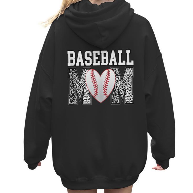 Baseball Mom Heart Sports Mom Women Hoodie Back Print