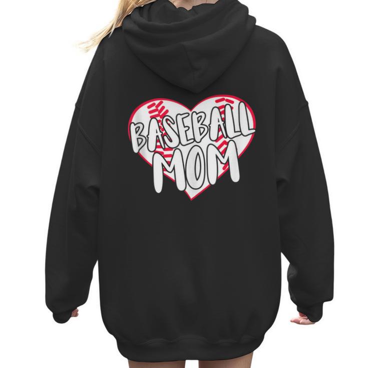 Baseball Mom Heart Women Hoodie Back Print