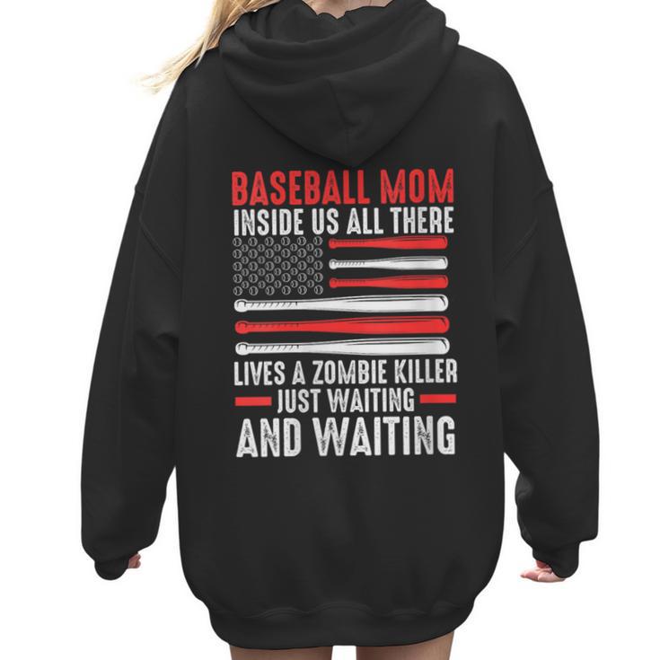 Baseball Mom Inside Us All There Lives a Zombie Sport Women Hoodie Back Print