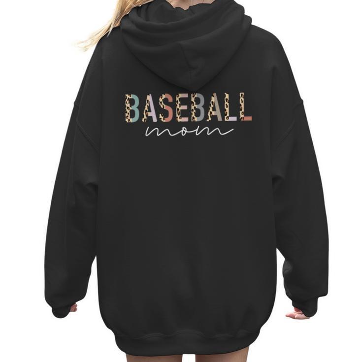 Baseball Mom Leopard Print Baseball Mama Mother's Day Women Hoodie Back Print