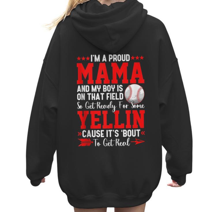 Baseball Mom Mama Baseball Lover Sport Mother's Day Women Hoodie Back Print
