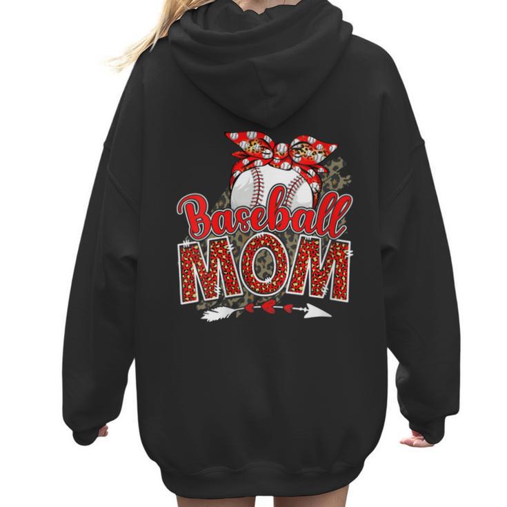 Baseball Mom Mama Mother's Day Leopard Sport Mom Mama Women Hoodie Back Print