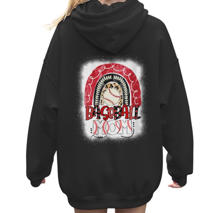 Baseball Mom Rainbow Boho Mommy Women Hoodie Back Print
