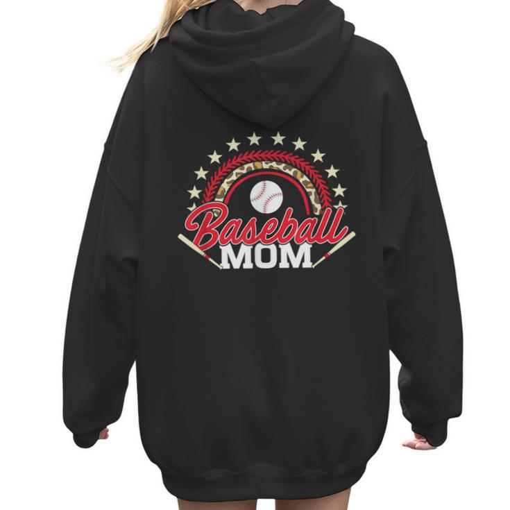 Baseball Mom Rainbow Great Team Mom Women Hoodie Back Print