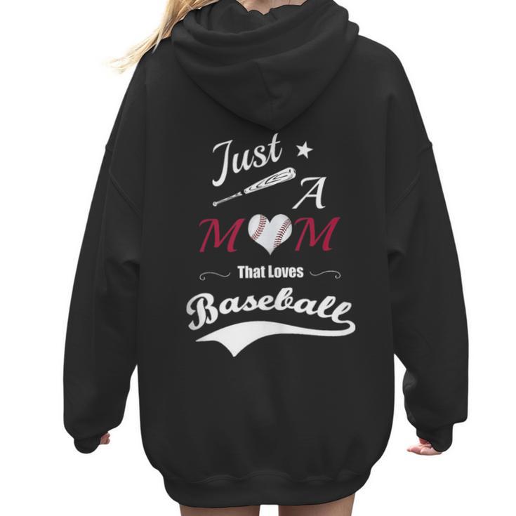 Baseball Mom Sayings Just A Mom That Loves Baseball Women Hoodie Back Print