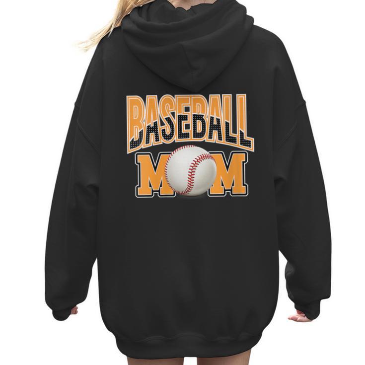Baseball Mom Sports Orange Women Hoodie Back Print