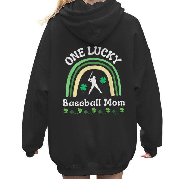 Baseball Mom St Patrick's Day Irish Shamrock Sports Women Hoodie Back Print