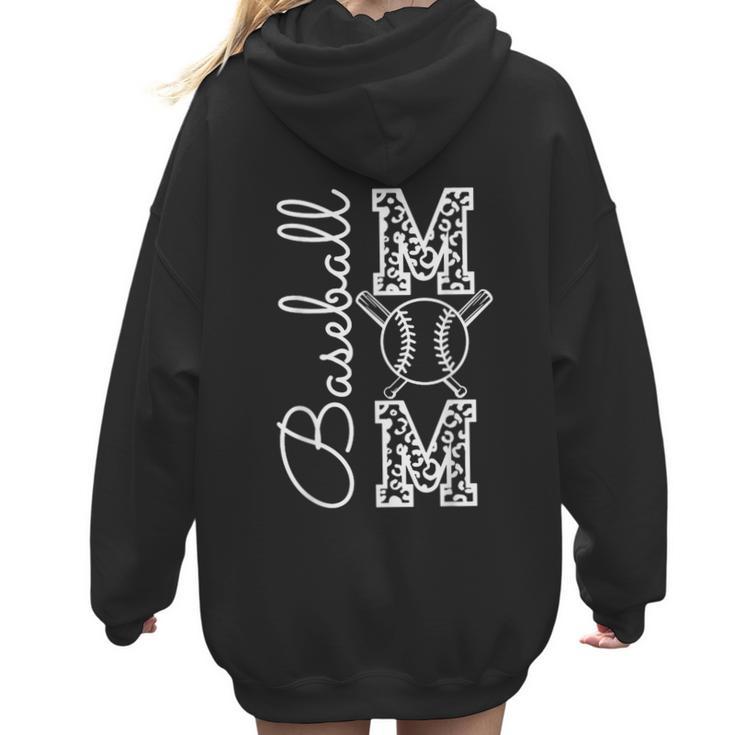 Baseball Mom Tee Leopard Mother's Day Grandma Women Hoodie Back Print