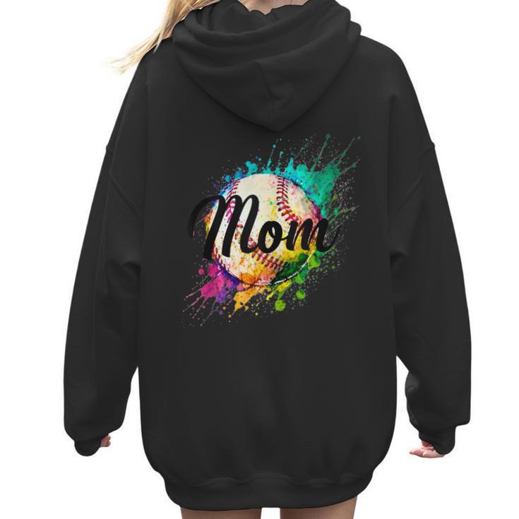 Baseball Mom USA American Baseball Graphic Women Hoodie Back Print