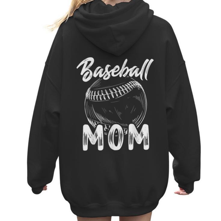 Baseball Mom For Women Family Matching Players Team Mommy Women Hoodie Back Print