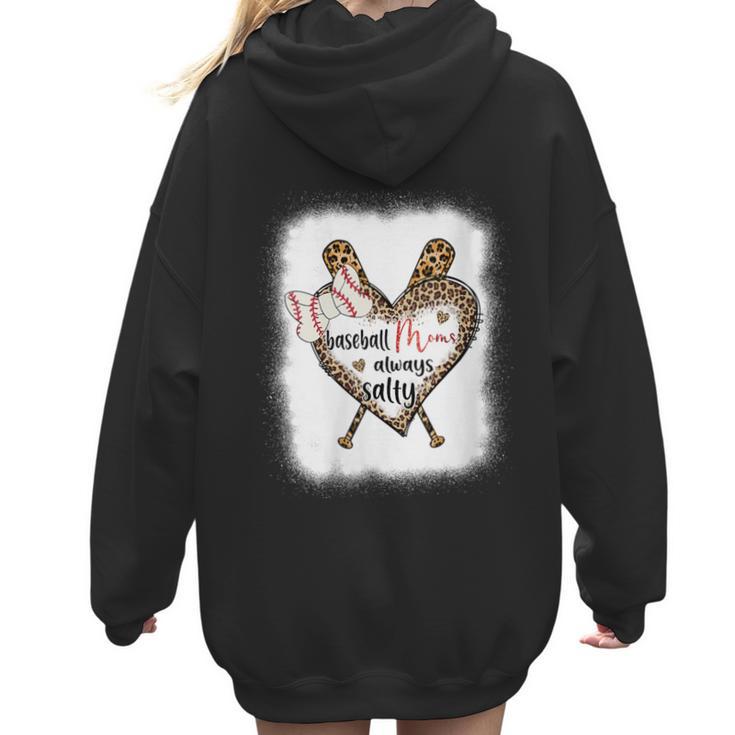 Baseball Moms Always Salty Mommy Women Hoodie Back Print