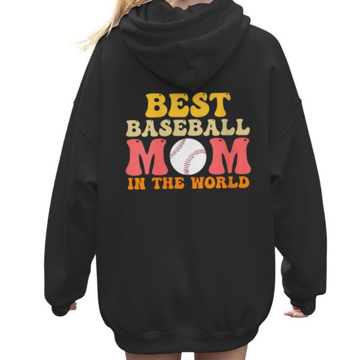 Best Baseball Mom In The World Baseball Women Hoodie Back Print