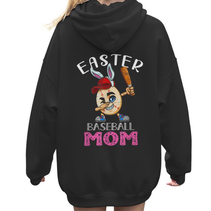 Dabbing Easter Baseball Mom Mother's Day Bunny Sunday Egg Women Hoodie Back Print