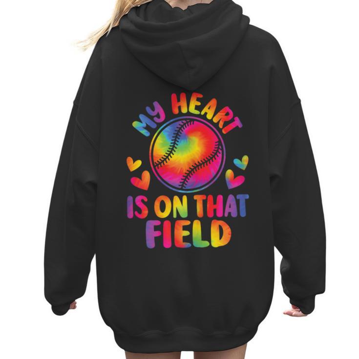 My Heart Is On That Field Cute Baseball Mom Women Women Hoodie Back Print