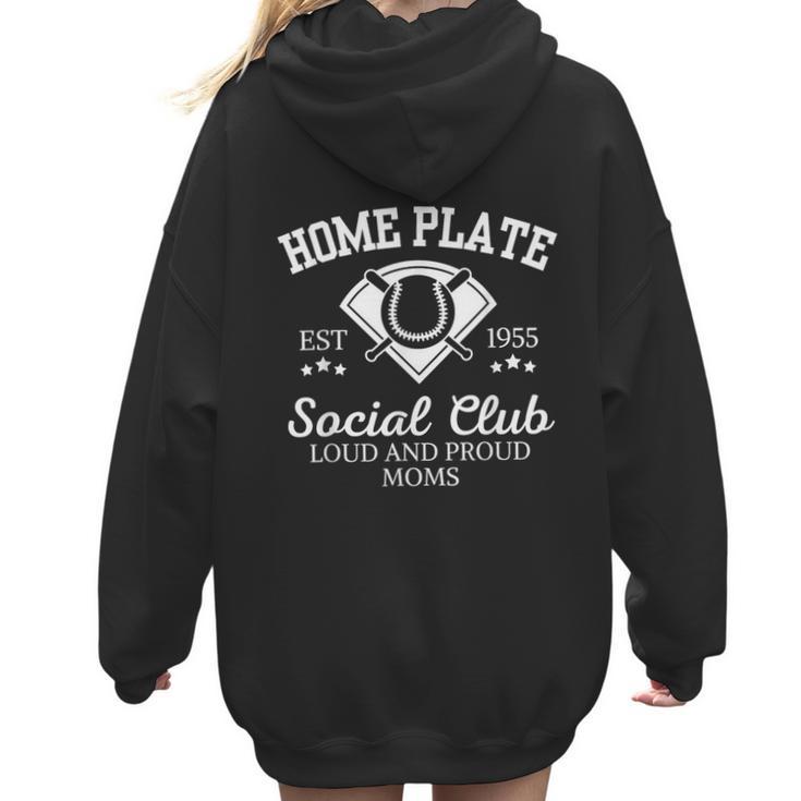 Home Plate Social Club Baseball Moms Group Tee Women Hoodie Back Print