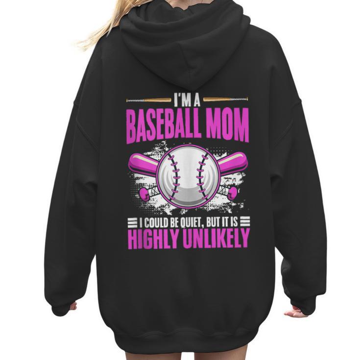 I'm A Baseball Mom Baseball Pitcher Catcher Baseball Player Women Hoodie Back Print