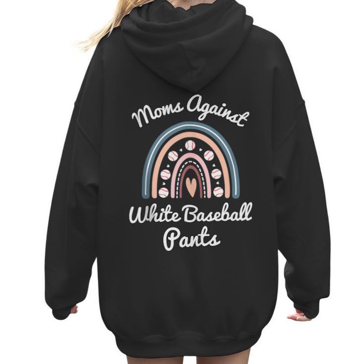 Moms Against Baseball Pants Baseball Mom Rainbow Women Hoodie Back Print