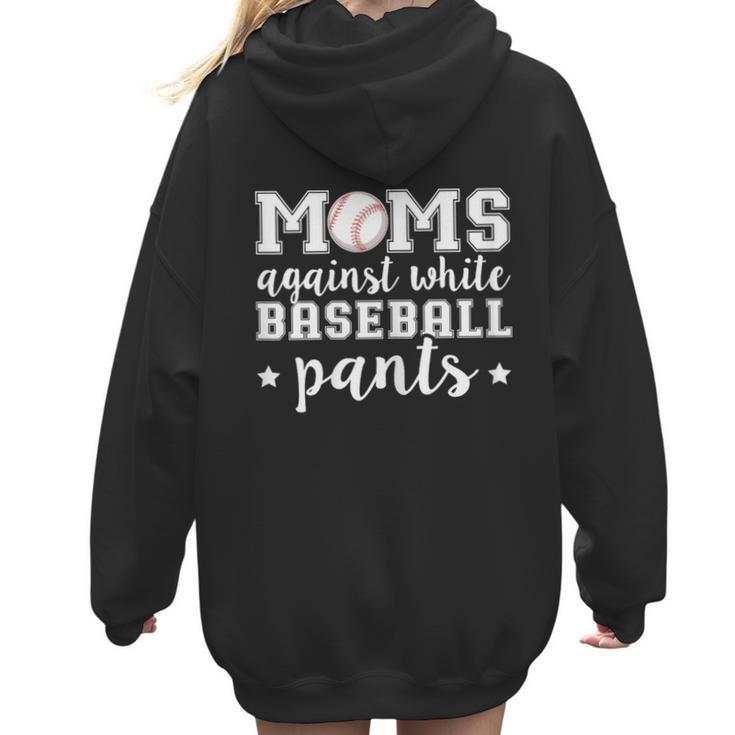 Moms Against White Baseball Pants For Baseball Moms Women Hoodie Back Print