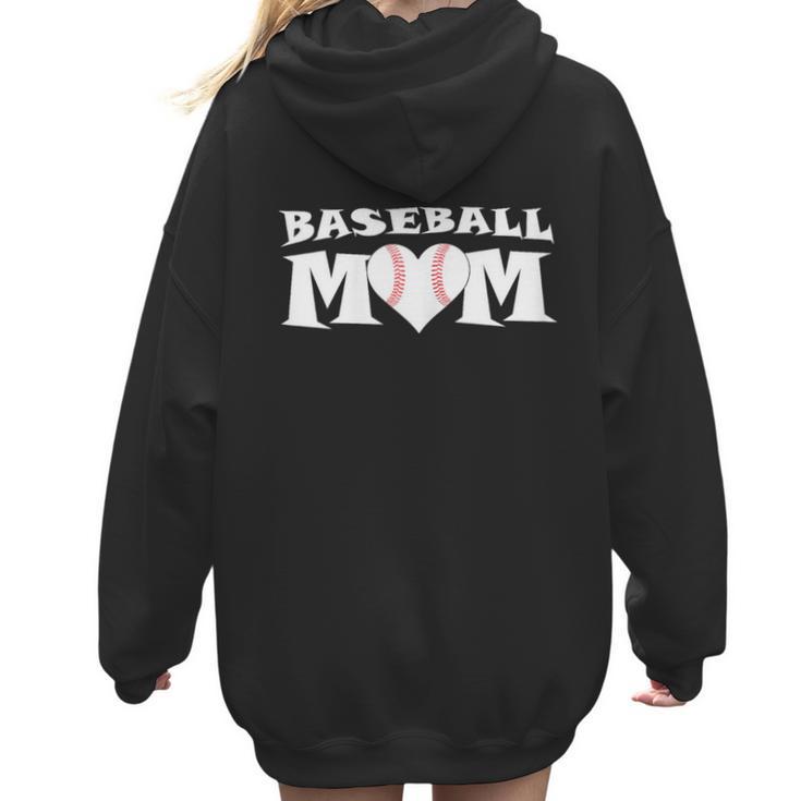 Proud Baseball Mom With Heart Game Day Women Hoodie Back Print