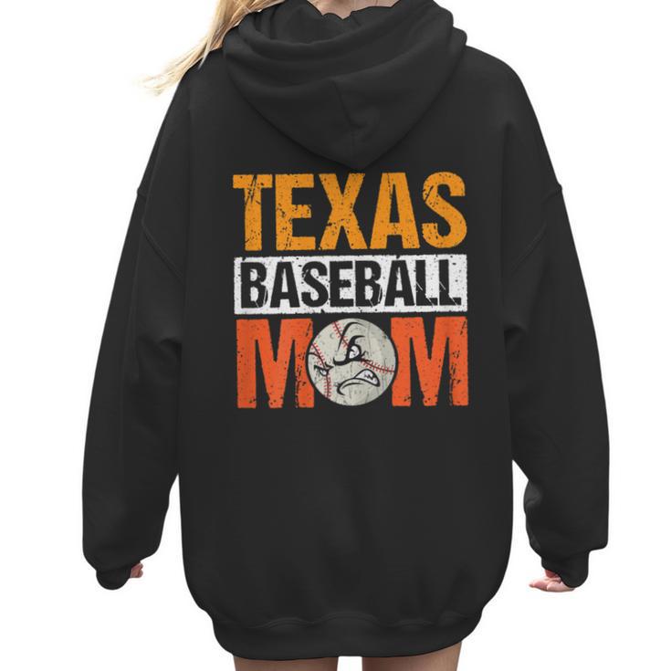 Texas Baseball Mom Design Baseball Player And Baseball Women Hoodie Back Print